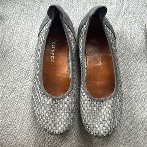 Bernie Mev. Women's Silver and Gray Woven Ballet Flats, Size 39